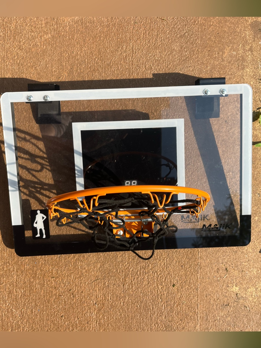 Portable Over-the-Door Mini Basketball Hoop with Orange Rim
